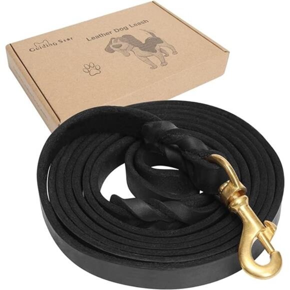 Leather Dog Leash 6ft, Dog Leashes for Large Dogs Heavy Duty, Soft Braided - Picture 7 of 7